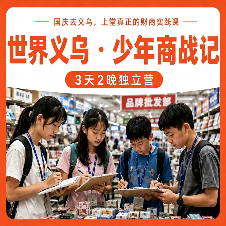 3天少年商战独立营|义乌财商实践+商贸市场探索+店铺经营实战