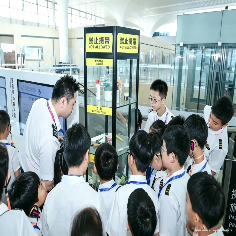 1日杭州机场航空科普营|塔台全景跑道+航空管制模拟角色演+民航出行流程教学