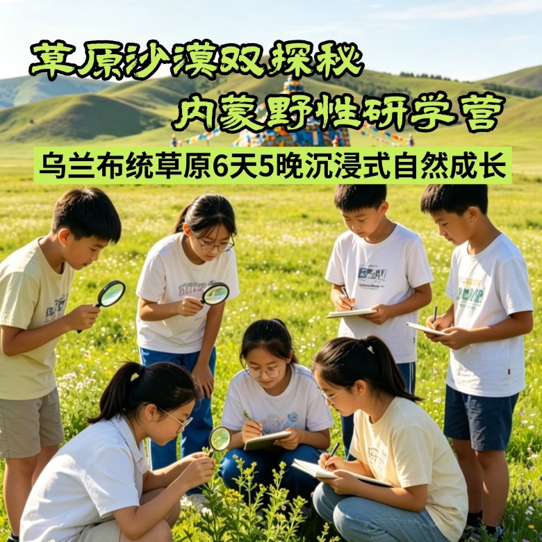 6天草原沙漠双探秘研学营|徒步大漠+纵马草原+星空露营